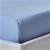 HOMESCAPES Lenzuolo con angoli, 100% cotone egiziano, 1000 fili, colore: blu, 120 x 190 cm