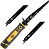C.K Tools - Set di 4 seghe a mano multiple, sega a mano universale a cambio rapido con 3 lame per legno, metallo, cartongesso e plastica, set per sega a seghetto alternativo per giardino, sega per