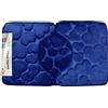 Russo Tessuti Tappeto Tappetini Antiscivolo Bagno Tris Tappeti Bagno Scendidoccia 3D New-Blu