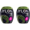 Dylon capsula con tintura per lavatrice da 350 g, colorazione verde oliva, confezione da 2 pezzi