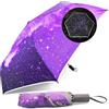 RoserRose Ombrello Bambini Riflettente, Impermeabile Bastone Ombrelli, Ombrello Bambini Con Riflettori Di Sicurezza, Esaurito Antivento, Bambini Ombrello, Cielo stellato Viola - Automatico
