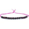 Eloboe essence Bracciale da donna in filo di pietra naturale granato 4 mm di spessore in argento sterling 925 regolabile per tutti gli spessori del polso