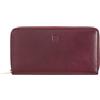 DUDU Portafoglio donna grande RFID di vera pelle colorato zip around Burgundy