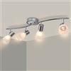 Unikcst Plafoniera LED 4 Faretti Orientabili, Luminario da Soffitto Girevole Senza Lampadine LED E14, Faretti da Soffitto Moderni per Cucina Soggiorno Camera Corridoio, Lampadina non inclusa.