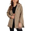 Shffuw Gilet Donna Lungo Cappotto da Giacca Leggero con Cappuccio Trapuntato a Rombi Casual Invernale da Donna Abbigliamento Donna Elegante (Khaki, S)