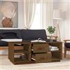 cozihabi Tavolino marrone miele 100 x 50 x 41 cm in legno massello di pino raffinato tavolo divano che offre grande spazio di archiviazione riviste telecomandi mobili da soggiorno ampia applicazione