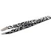 Tecniwork Pinzetta obliqua B&W Leopard TNS Cosmetics - in acciaio inox qualità professionale