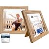 CABBEL confezione doppia (set di 2) cornice per foto 15x15 cm, Rovere, robusta cornice in legno MDF, plexiglass