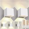 FUPE Applique da esterno,LED Lampada da Parete Interno/Esterno,G9 Sorgente Luminosa Sostituibile 2Pezzi 9W 4000K Luce neutrale IP65 Forma della luce regolabile