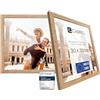 CABBEL confezione doppia (set di 2) cornice 30x30 cm, Rovere, robusta cornice in legno MDF, plexiglass infrangibile,