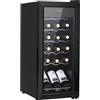 D4P Display4top Cantinetta Frigo per Vini e bevande, Supporta 18 bottiglie,Porta in vetro temperato, cassetto cromato (53L)