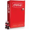 IGLOO Nostalgia Coca-Cola - Frigorifero con congelatore, temperatura regolabile fino a 32 gradi, apribottiglie, vassoio per cubetti di ghiaccio, raschietto incluso, colore: rosso