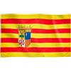 Runesol Bandiera Aragona, 91x152cm, 3ft x 5ft, Bandiera Aragonese, 4 occhielli, Occhiello in ogni angolo, La Cruz de San Jorge, Spagna,Bandiere Premium, Interno, Esterno,