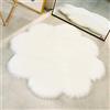 QINGLOU Faux Pelliccia di Agnello di Pecora Tappeto, imitazione lana, adatto per tappeto per soggiorno, lunga pelliccia morbida, soffice, tappetino per il letto, divano (Bianco, 90 x 90cm)