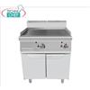 Technochef - FRY TOP a GAS con PIASTRA LISCIA RIGATA su MOBILE, Kw.20,00