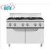 Technochef - CUCINA a GAS 6 FUOCHI su MOBILE, Kw.53,5