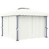 Vidaxl Gazebo con Tende 3x3 cm Bianco Crema Alluminio