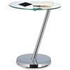 Relaxdays Tavolino da Salotto, da Caffè in Vetro e Metallo Cromato, Rotondo, H x L x P: 52 x 45 x 45 cm, Argento