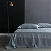 LONGSAO makeups58 Lenzuolo 100% seta di gelso Lenzuola piatte tinta unita Biancheria da letto in vera seta per lenzuola matrimoniali king size Tessili per la casa-Cobalt_blue_gray_240x250cm