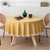 NINGHOME Tovaglia in cotone e lino, diametro: 220 cm, tovaglia rotonda, lavabile, per cucina, sala da pranzo, picnic, feste, Natale, decorazione da tavolo
