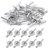 GERUI 100 rivetti ciechi in alluminio con grande flangia, fissaggio in metallo, rivetti a cupola, grandi rivetti con corpo in alluminio e mandrino in acciaio, per lamiera stagnata, confezione da 100 (4,8 mm
