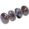 Aqbau Pomello per porta con rosetta, rotondo, 2 pezzi, marrone, maniglia rotonda per porte interne ed esterne, in alluminio verniciato a polvere, set completo di pomelli per porta con bulloni e viti