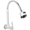 Candeon Rubinetto Cucina Acciaio Inox, G1/2 Rubinetto Lavello Cucina A Muro Solo Acqua Fredda Con 2 Modalità Doccetta, 360° Rotazione Rubinetti A Parete Maniglia Singola Per Cucina, Bagno Lavabo