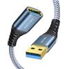 ANDTOBO Cavo Prolunga USB 3.0 2M, USB 3.0 Tipo A Maschio a Femmina Cavi di Estensione Trasferimento dati ad alta Velocità 5Gbps Compatibile con Gamepad, Stampante, Webcam, Tastiera USB, unità flash