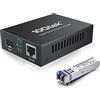 ipolex Gigabit Ethernet Media Converter LC Monomodale, Fibra Convertitore Media con 1Gb SFP LX Transceiver 10/100/1000Base-Tx a 1000Base-LX, fino a 20KM, con Alimentatore Europeo