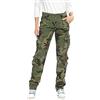 Tianerhay Pantaloni cargo da donna, in cotone, stile casual, mimetici, militari, tattici, con tasche, Mimetico 29, 48