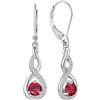 Starchenie Infinito Orecchini a Leva in Argento 925 Orecchini con Ruby Pietra Portafortuna Gioielli Intrecciati per Donne