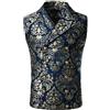 KBOPLEMQ Gilet da uomo vintage, vestibilità normale, gilet vittoriano, stile gotico, da uomo, elegante, per matrimonio, business, smoking, Blu marino, L