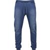 Urban Classics Knitted Denim Jogpants Jeans, Blu (Blue Washed), XL Uomo