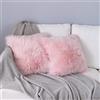 QINGLOU 2Pcs Federa Cuscino,in Lana Artificiale Fodera per Cuscino, Super Soft Fodera per Cuscino in Pelle Deluxe Home Decor Decorativo Camera da Letto Federa Divano (Rosa, 45x45CM)