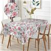 Generic Tovaglia rettangolare stampata impermeabile, stampa ad alta definizione, elegante e resistente，Omaggio 2 Pezzi Pinze Ferma Tovaglia (140_x_240_cm, Fiore Rosa)