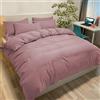 Poligino Set Copripiumino Singolo 155x200 CM (1 Federa 50x80) Monocromatico in Microfibra Rosa Scuro, Morbido ed Ipoallergenico, Inclusa Federa 50x80 cm