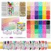JUOIFIP 10800 perline di argilla per realizzare bracciali, con 48 colori di perline piatte rotonde in argilla polimerica, insieme a perline con lettere, ciondoli e kit di ciondoli per la creazione di