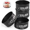 LEADSTAR Tortiera Rimovibile, 4 PCS Apribile Teglia Forno Teglie da Forno Rotonda Stampo Torta Tortiere Piccola Stampi per Dolci Torte Cheesecake Cake Pan Set Antiaderente per Feste Matrimoni, 11 cm