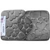 Russo Tessuti Tappeto Tappetini Antiscivolo Bagno Tris Tappeti Bagno Scendidoccia 3D New-Grigio Chiaro