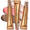 Greatlizard Blush Liquido Illuminante Contouring Viso Set, Blush in Crema Illuminante Viso Stick, Contour Stick Beauty Wand, Multifunzionale Bronzer Fard make up,Liquid Highlighter Wand