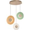 Ondaluce Lampada a sospensione 45 cm CANDY 3 Luci in metallo e vetro graniglia MULTICOLOR