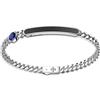 Zancan Bracciale uomo Zancan Argento 925 maglia groumette e Lapis blu Ref. EXB971