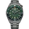 Citizen Orologio Eco Drive Citizen Seaplane in Acciaio con Data AW1717-81X Verde Brunito