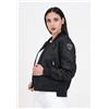 BLAUER Giubbotti Donna Nero GIACCA A VENTO Giubbotto da donna nero con patch log