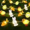 Mecctuck Catena di luci a LED da 6 m, per Pasqua, decorazione pasquale, luce bianca calda, per pulcini pasquali, catena luminosa a LED per primavera, Pasqua, interni, esterni, casa, decorazione per albero