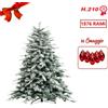 sabart ALBERO DI NATALE INNEVATO ALASKA ALTEZZA 210 CM SUPERFOLTO COMPATTO REALISTICO