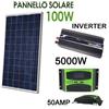 Kit Fotovoltaico 1 Kw Giornaliero Pwm Inverter 5000W Isola Solare Pannello 100 W