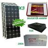 HALOSHOP KIT FOTOVOLTAICO 3KW GIORNALIERO INVERTER 4000W PANNELLO ENERGIA SOLARE BATTERIA