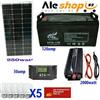 KIT FOTOVOLTAICO 250W BATTERIA 120 AH CAMPER NAUTICA ACCUMULO ENERGIA