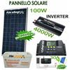 VIVALAMP KIT FOTOVOLTAICO PANNELLO ENERGIA SOLARE 1KW GIORNALIERO INVERTER 4000W BATTERIA